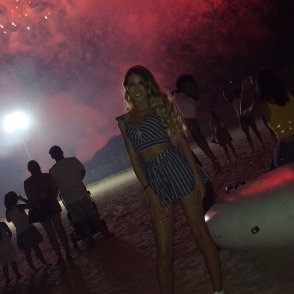 BLUE STRIPED AMERICAN EAGLE TWO PIECE SET - Picture 5 of 5